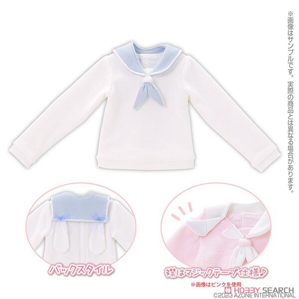 Ribbon Usagi`s Fluffy Sailor Knit ((White x Blue)), Azone, Accessories, 1/3, 4582119995072